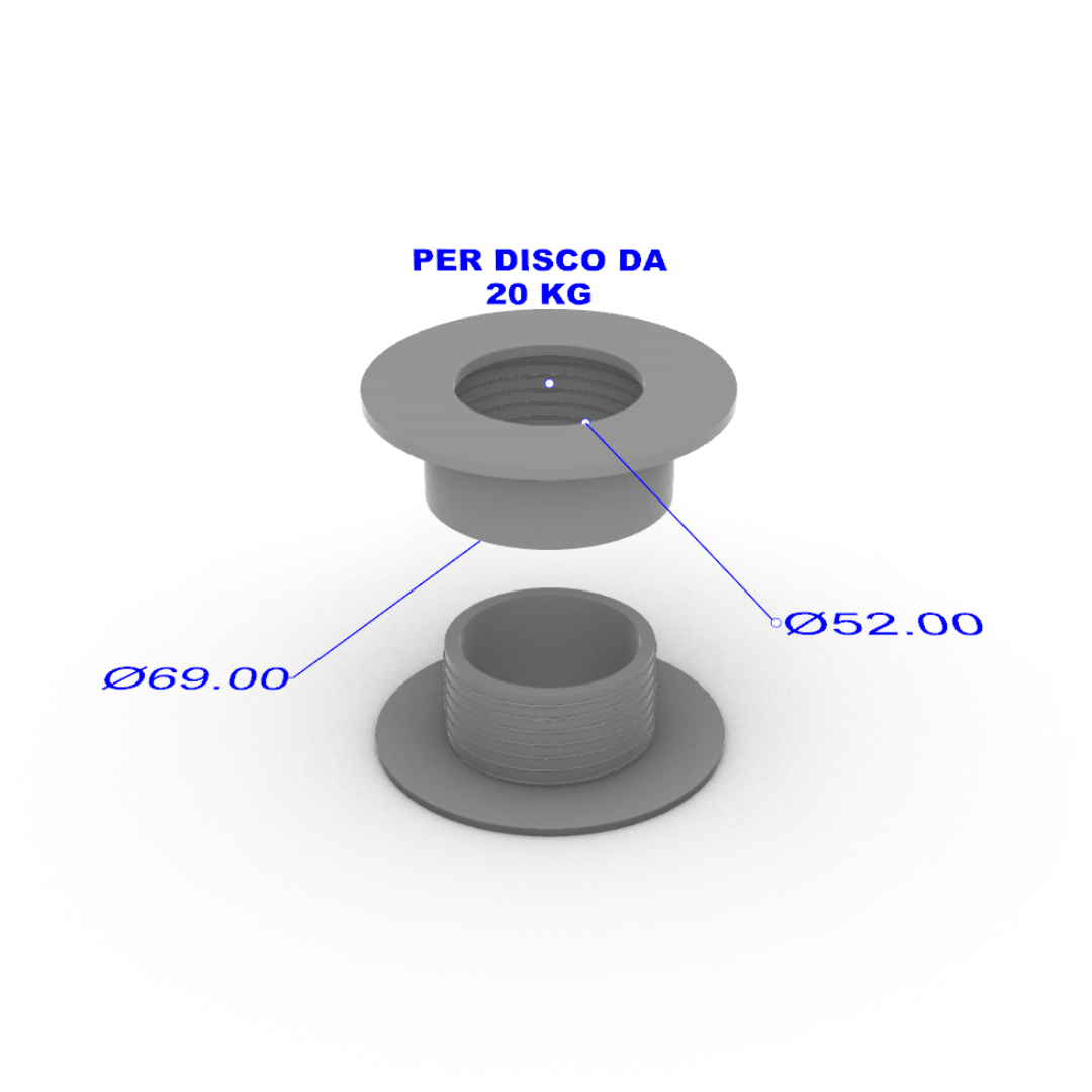 Borchiette interne dischi - riduzione diametro - Technogym - Linea Silver