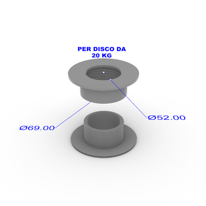 Borchiette interne dischi - riduzione diametro - Technogym - Linea Silver