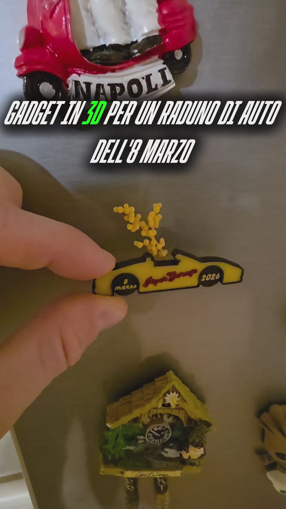Magnete Raduno Auto per la Festa della Donna - Gadget Calamita 8 Marzo