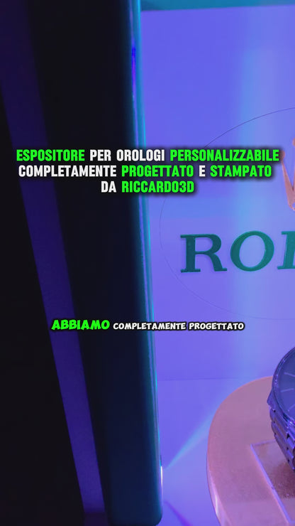 Espositore per Orologi Personalizzabile con Piatto Girevole Illuminato a LED - Rolex
