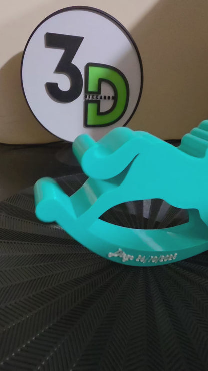 Cavallo a Dondolo in 3D con Dedica - Soprammobile Personalizzato