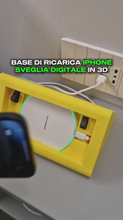 Base iPhone 15 per Carica Wireless Sveglia Digitale
