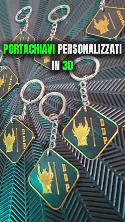 Portachiavi Personalizzato con Logo 3D