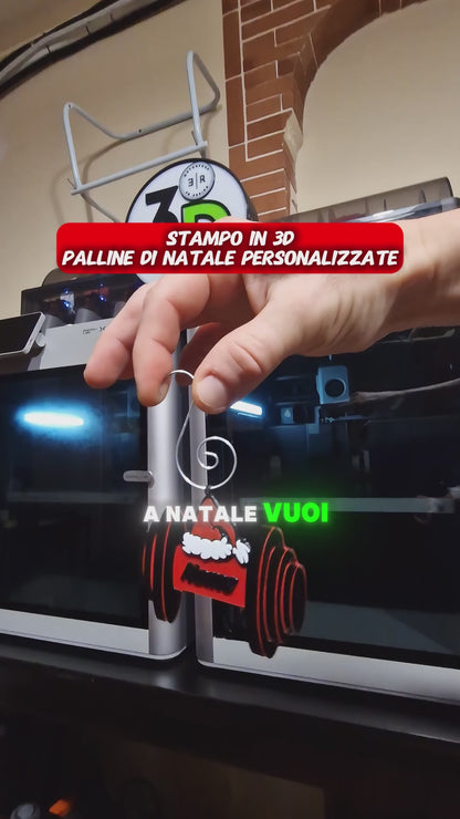 Pallina di Natale Personalizzata con Nome - Cappellino Fiocco Cuore