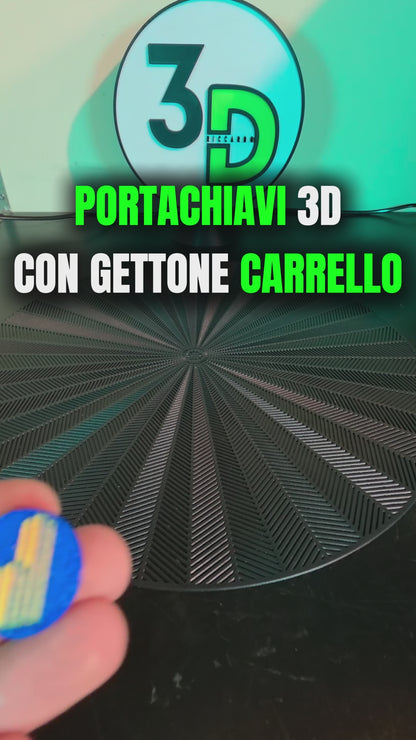 Portachiavi Personalizzato con Gettone per Carrello della Spesa - Versione Rettangolare